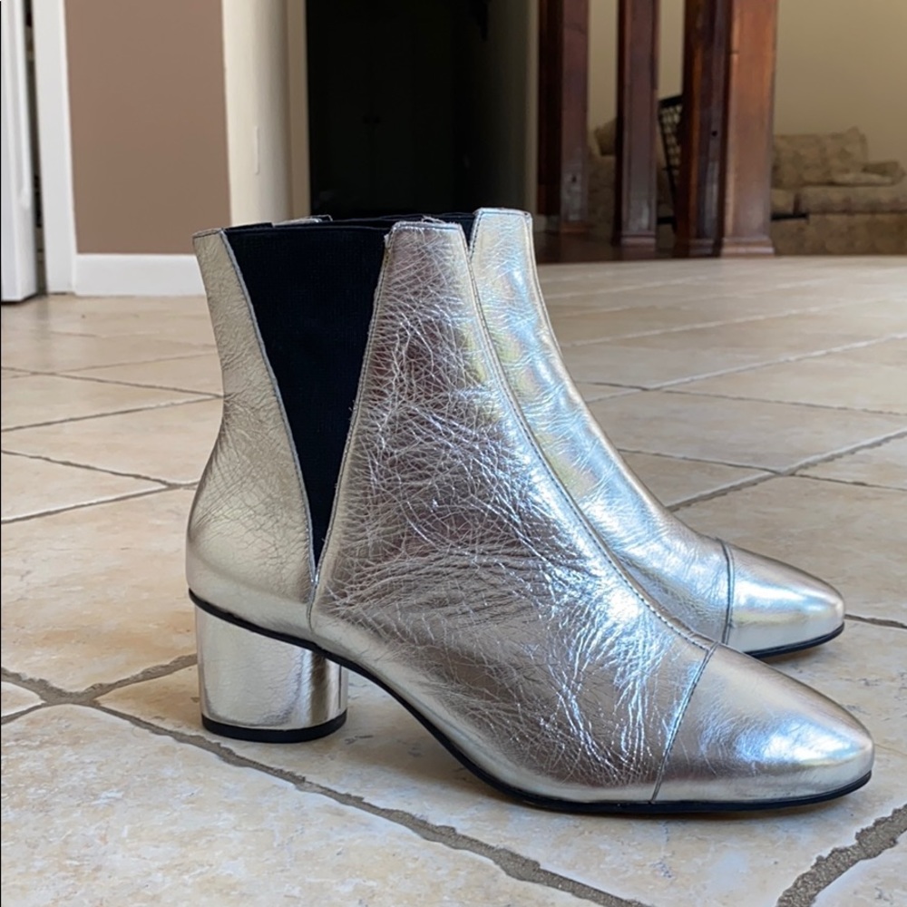 Rebecca Minkoff silver booties